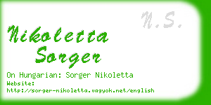 nikoletta sorger business card